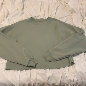 Sage Green Cropped Crew